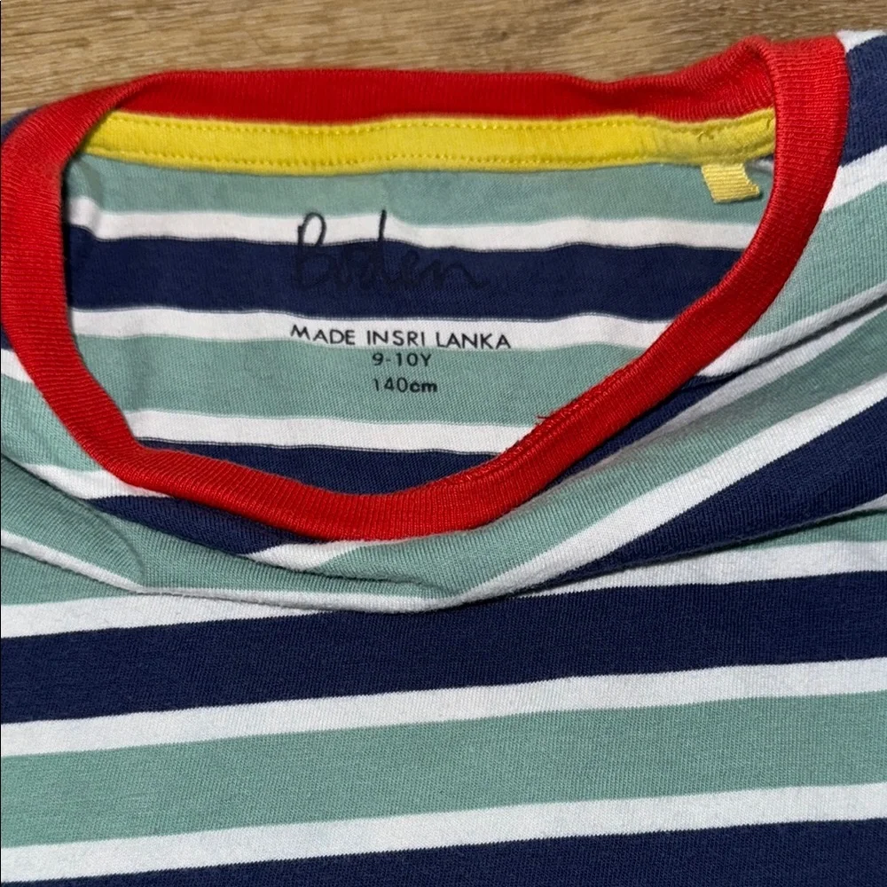 Boden Striped Kids‎ Long Sleeve Shirt - Sage & Navy size 9/10